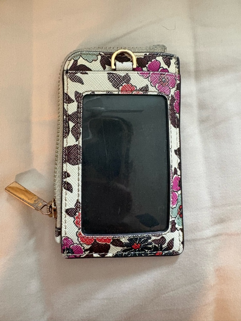 Tory Burch Floral Zip Wallet Phone Case with Clear ID Window